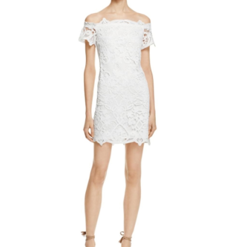 🆕 Lush Off the Shoulder Lace Dress- Off White